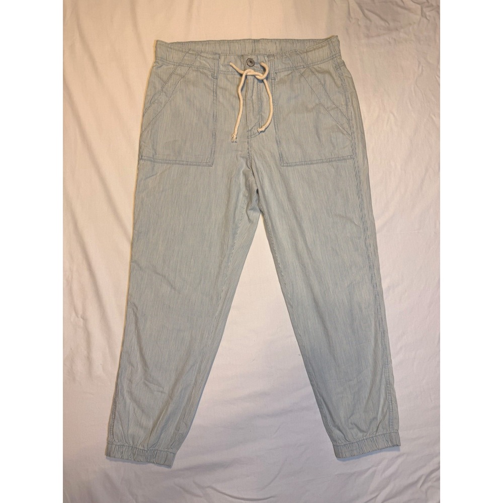 American Eagle Seersucker Blu/white Jogger Pants Women's Size 12 Regular